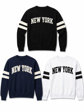 Men's 3 Pack New York Crewneck Sweatshirts Long Sleeve Pullover S-3XL